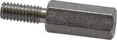 Electro Hardware - M4x0.70, 23.53mm OAL, 6mm Across Flats, Stainless Steel Hex Male/Female Circuit Board Standoffs - 11.1mm Thread Depth, 14mm Body Length, Uncoated - Industrial Tool & Supply