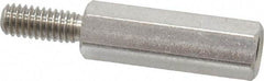 Electro Hardware - M4x0.70, 29.53mm OAL, 6mm Across Flats, Stainless Steel Hex Male/Female Circuit Board Standoffs - 11.1mm Thread Depth, 20mm Body Length, Uncoated - Industrial Tool & Supply