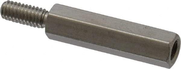 Electro Hardware - M4x0.70, 33.53mm OAL, 6mm Across Flats, Stainless Steel Hex Male/Female Circuit Board Standoffs - 11.1mm Thread Depth, 24mm Body Length, Uncoated - Industrial Tool & Supply