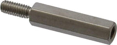 Electro Hardware - M4x0.70, 33.53mm OAL, 6mm Across Flats, Stainless Steel Hex Male/Female Circuit Board Standoffs - 11.1mm Thread Depth, 24mm Body Length, Uncoated - Industrial Tool & Supply