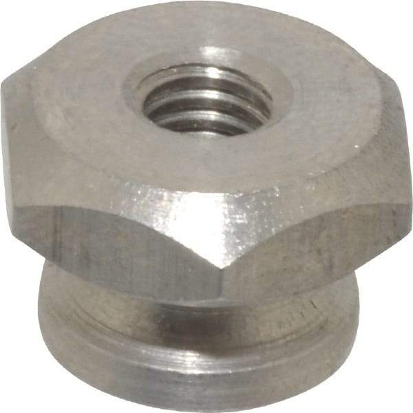 Electro Hardware - #10-32 UNF Thread, Uncoated, Grade 303 Stainless Steel Hex Thumb Nut - 11/32" Overall Height, 1/2" Head Diam - Industrial Tool & Supply