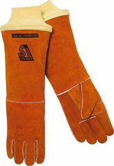 Steiner - Size L Cotton/Foam Lined Cowhide Welding Glove - 18" OAL, Knit Wrist Cuff, Thumb Strap, For General Welding - Industrial Tool & Supply