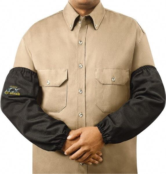 Steiner - Size Universal, Black Carbon Fiber Knit Welding Sleeve - 18" Long Sleeve, Elastic Opening at Both Ends - Industrial Tool & Supply