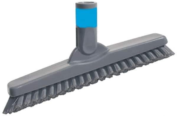 Unger - 1" Bristle Length, Polypropylene Scrub Brush - 9-1/2" OAL, Straight Handle, Gray, Plastic Block - Industrial Tool & Supply
