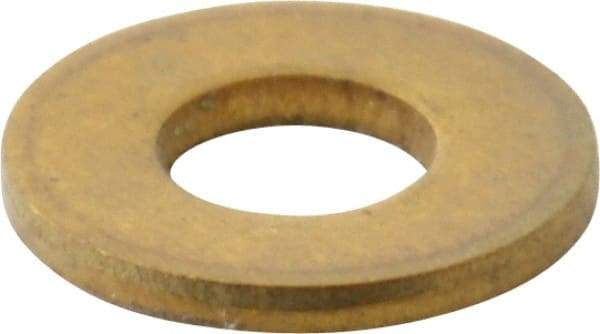 Value Collection - #4 Screw, Brass Standard Flat Washer - 0.12" ID x 0.281" OD, 0.025" Thick, Plain Finish - Industrial Tool & Supply