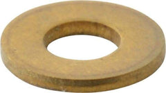 Value Collection - #4 Screw, Brass Standard Flat Washer - 0.12" ID x 0.281" OD, 0.025" Thick, Plain Finish - Industrial Tool & Supply