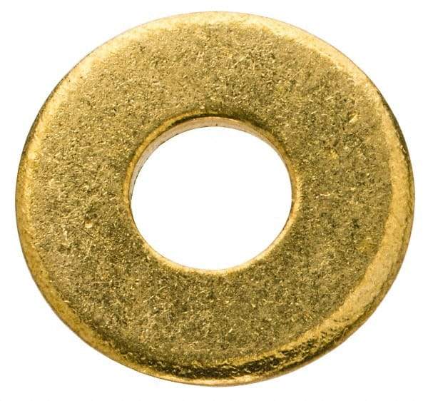 Value Collection - #10 Screw, Brass Standard Flat Washer - 0.2" ID x 1/2" OD, 0.04" Thick, Plain Finish - Industrial Tool & Supply