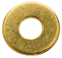 Value Collection - #10 Screw, Brass Standard Flat Washer - 0.2" ID x 1/2" OD, 0.04" Thick, Plain Finish - Industrial Tool & Supply