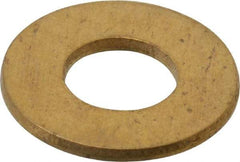Value Collection - #10 Screw, Brass Standard Flat Washer - 0.2" ID x 0.437" OD, 0.036" Thick, Plain Finish - Industrial Tool & Supply