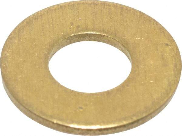 Value Collection - #12 Screw, Brass Standard Flat Washer - 0.228" ID x 1/2" OD, 0.04" Thick, Plain Finish - Industrial Tool & Supply