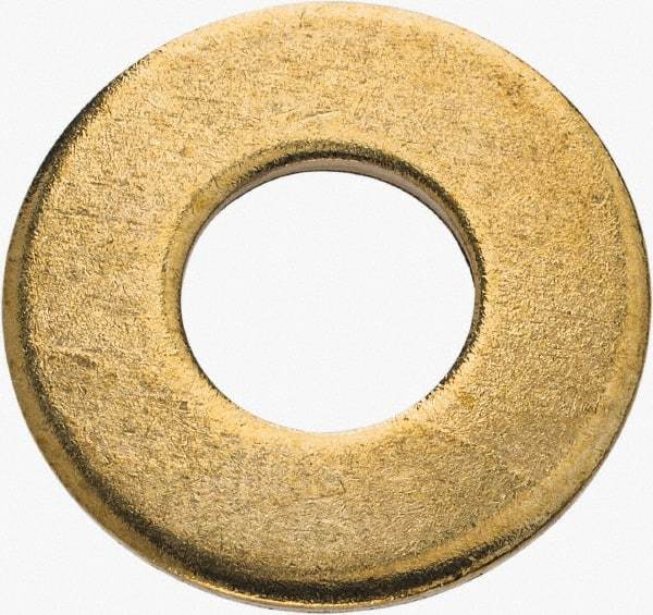 Value Collection - 5/16" Screw, Brass Standard Flat Washer - 0.34" ID x 3/4" OD, 0.062" Thick, Plain Finish - Industrial Tool & Supply