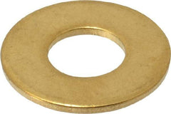Value Collection - 3/8" Screw, Brass Standard Flat Washer - 0.392" ID x 7/8" OD, 0.062" Thick, Plain Finish - Industrial Tool & Supply