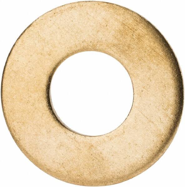 Value Collection - 7/16" Screw, Brass Standard Flat Washer - 0.531" ID x 1-1/4" OD, 0.081" Thick, Plain Finish - Industrial Tool & Supply