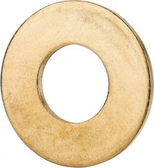 Value Collection - 5/8" Screw, Brass Standard Flat Washer - 0.687" ID x 1-1/2" OD, 0.102" Thick, Plain Finish - Industrial Tool & Supply