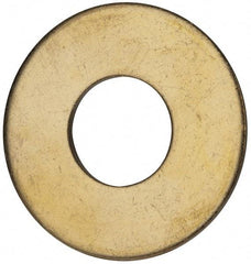 Value Collection - 1" Screw, Brass Standard Flat Washer - 1.062" ID x 2-1/2" OD, 0.144" Thick, Plain Finish - Industrial Tool & Supply