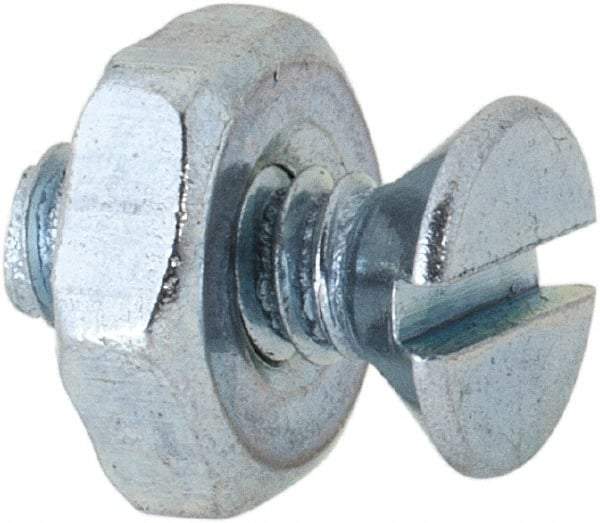 Value Collection - #6-32 UNC, 3/8" OAL Slotted Drive Machine Screw - Flat Head, Grade 2 Steel, Zinc-Plated Finish, Without Washer - Industrial Tool & Supply
