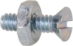 Value Collection - #6-32 UNC, 1/2" OAL Slotted Drive Machine Screw - Flat Head, Grade 2 Steel, Zinc-Plated Finish, Without Washer - Industrial Tool & Supply