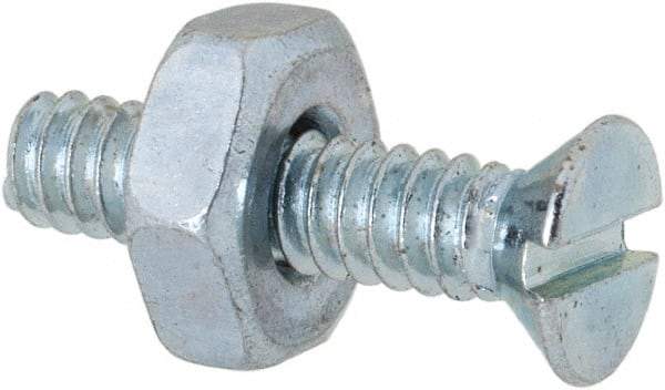 Value Collection - #6-32 UNC, 5/8" OAL Slotted Drive Machine Screw - Flat Head, Grade 2 Steel, Zinc-Plated Finish, Without Washer - Industrial Tool & Supply