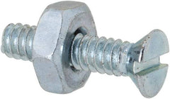 Value Collection - #6-32 UNC, 5/8" OAL Slotted Drive Machine Screw - Flat Head, Grade 2 Steel, Zinc-Plated Finish, Without Washer - Industrial Tool & Supply