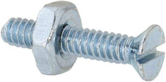 Value Collection - #6-32 UNC, 3/4" OAL Slotted Drive Machine Screw - Flat Head, Grade 2 Steel, Zinc-Plated Finish, Without Washer - Industrial Tool & Supply