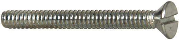 Value Collection - #6-32 UNC, 1-1/4" OAL Slotted Drive Machine Screw - Flat Head, Grade 2 Steel, Zinc-Plated Finish, Without Washer - Industrial Tool & Supply