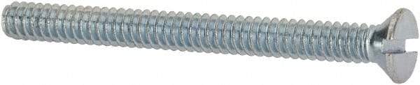 Value Collection - #6-32 UNC, 1-1/2" OAL Slotted Drive Machine Screw - Flat Head, Grade 2 Steel, Zinc-Plated Finish, Without Washer - Industrial Tool & Supply