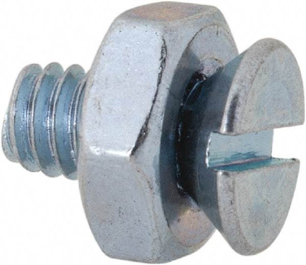 Value Collection - #8-32 UNC, 3/8" OAL Slotted Drive Machine Screw - Flat Head, Grade 2 Steel, Zinc-Plated Finish, Without Washer - Industrial Tool & Supply