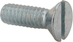 Value Collection - #8-32 UNC, 1/2" OAL Slotted Drive Machine Screw - Flat Head, Grade 2 Steel, Zinc-Plated Finish, Without Washer - Industrial Tool & Supply