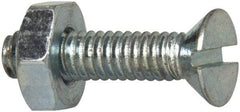 Value Collection - #8-32 UNC, 5/8" OAL Slotted Drive Machine Screw - Flat Head, Grade 2 Steel, Zinc-Plated Finish, Without Washer - Industrial Tool & Supply