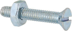 Value Collection - #8-32 UNC, 1" OAL Slotted Drive Machine Screw - Flat Head, Grade 2 Steel, Zinc-Plated Finish, Without Washer - Industrial Tool & Supply