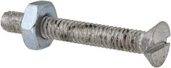 Value Collection - #8-32 UNC, 1-1/4" OAL Slotted Drive Machine Screw - Flat Head, Grade 2 Steel, Zinc-Plated Finish, Without Washer - Industrial Tool & Supply
