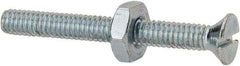 Value Collection - #8-32 UNC, 1-1/2" OAL Slotted Drive Machine Screw - Flat Head, Grade 2 Steel, Zinc-Plated Finish, Without Washer - Industrial Tool & Supply