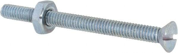 Value Collection - #8-32 UNC, 2" OAL Slotted Drive Machine Screw - Flat Head, Grade 2 Steel, Zinc-Plated Finish, Without Washer - Industrial Tool & Supply