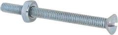 Value Collection - #8-32 UNC, 2" OAL Slotted Drive Machine Screw - Flat Head, Grade 2 Steel, Zinc-Plated Finish, Without Washer - Industrial Tool & Supply