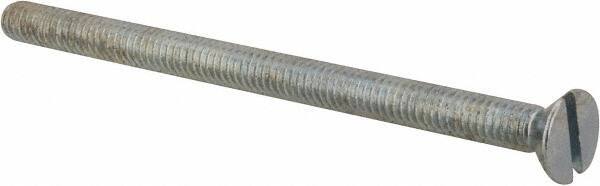 Value Collection - #8-32 UNC, 2-1/2" OAL Slotted Drive Machine Screw - Flat Head, Grade 2 Steel, Zinc-Plated Finish, Without Washer - Industrial Tool & Supply