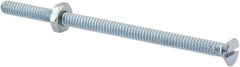 Value Collection - #10-24 UNC, 3-1/2" OAL Slotted Drive Machine Screw - Flat Head, Grade 2 Steel, Zinc-Plated Finish, Without Washer - Industrial Tool & Supply