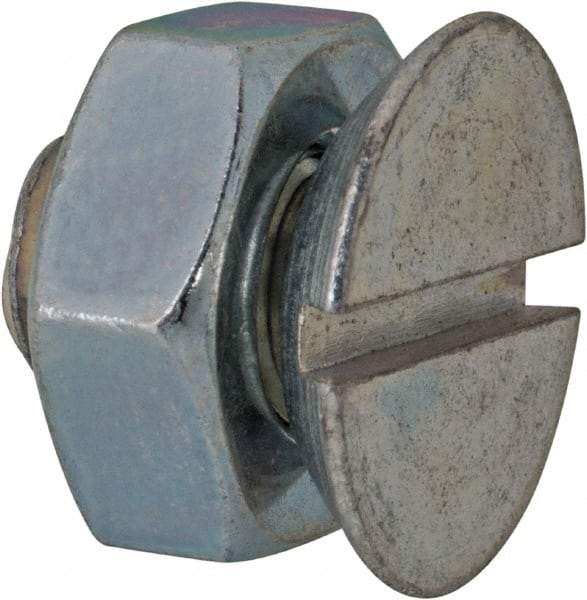 Value Collection - 5/16-18 UNC, 1/2" OAL Slotted Drive Machine Screw - Flat Head, Grade 2 Steel, Zinc-Plated Finish, Without Washer - Industrial Tool & Supply
