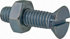 Value Collection - 5/16-18 UNC, 1-1/4" OAL Slotted Drive Machine Screw - Flat Head, Grade 2 Steel, Zinc-Plated Finish, Without Washer - Industrial Tool & Supply