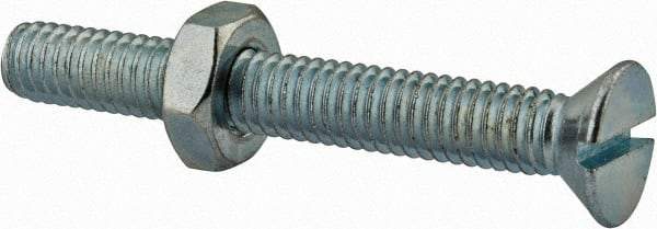 Value Collection - 5/16-18 UNC, 2-1/2" OAL Slotted Drive Machine Screw - Flat Head, Grade 2 Steel, Zinc-Plated Finish, Without Washer - Industrial Tool & Supply