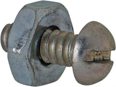 Value Collection - #6-32 UNC, 3/8" Length Under Head Slotted Drive Machine Screw - Round Head, Grade 2 Steel, Zinc-Plated Finish, Without Washer - Industrial Tool & Supply