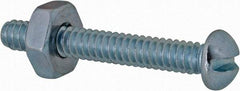 Value Collection - #6-32 UNC, 1" Length Under Head Slotted Drive Machine Screw - Round Head, Grade 2 Steel, Zinc-Plated Finish, Without Washer - Industrial Tool & Supply