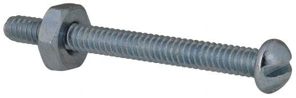 Value Collection - #6-32 UNC, 1-1/2" Length Under Head Slotted Drive Machine Screw - Round Head, Grade 2 Steel, Zinc-Plated Finish, Without Washer - Industrial Tool & Supply