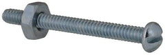 Value Collection - #6-32 UNC, 1-1/2" Length Under Head Slotted Drive Machine Screw - Round Head, Grade 2 Steel, Zinc-Plated Finish, Without Washer - Industrial Tool & Supply