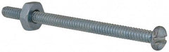 Value Collection - #6-32 UNC, 2" Length Under Head Slotted Drive Machine Screw - Round Head, Grade 2 Steel, Zinc-Plated Finish, Without Washer - Industrial Tool & Supply