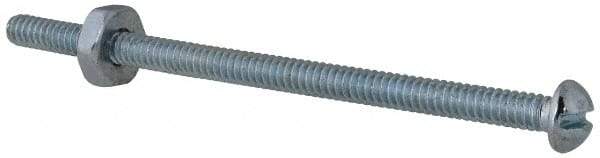Value Collection - #6-32 UNC, 2-1/2" Length Under Head Slotted Drive Machine Screw - Round Head, Grade 2 Steel, Zinc-Plated Finish, Without Washer - Industrial Tool & Supply