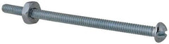 Value Collection - #6-32 UNC, 2-1/2" Length Under Head Slotted Drive Machine Screw - Round Head, Grade 2 Steel, Zinc-Plated Finish, Without Washer - Industrial Tool & Supply