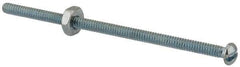 Value Collection - #6-32 UNC, 3" Length Under Head Slotted Drive Machine Screw - Round Head, Grade 2 Steel, Zinc-Plated Finish, Without Washer - Industrial Tool & Supply