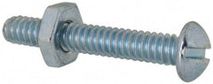 Value Collection - #10-24 UNC, 1-1/4" Length Under Head Slotted Drive Machine Screw - Round Head, Grade 2 Steel, Zinc-Plated Finish, Without Washer - Industrial Tool & Supply