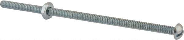 Value Collection - #10-24 UNC, 4-1/2" Length Under Head Slotted Drive Machine Screw - Round Head, Grade 2 Steel, Zinc-Plated Finish, Without Washer - Industrial Tool & Supply