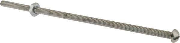 Value Collection - #10-24 UNC, 6" Length Under Head Slotted Drive Machine Screw - Round Head, Grade 2 Steel, Zinc-Plated Finish, Without Washer - Industrial Tool & Supply